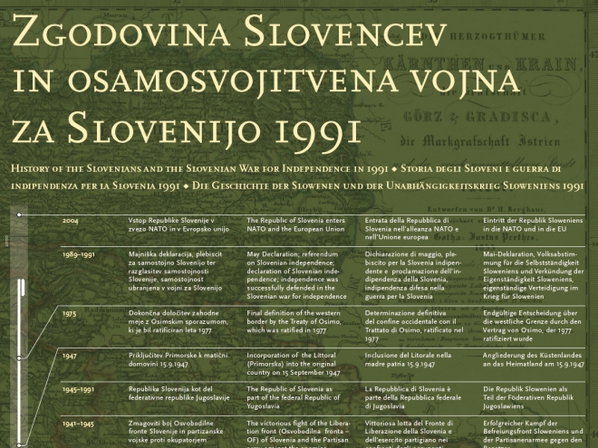 Na zgornji povezavi: Tabla in časovni trak »Zgodovina Slovencev«, si lahko ogledate celotno tablo s časovnim trakom